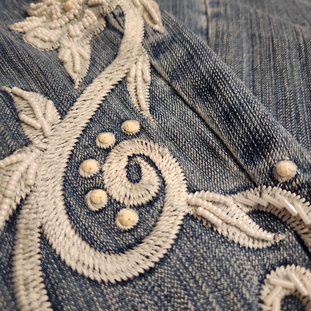 Boston Proper Embroidered Jeans - Picture 3 of 6